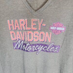 Harley-Davidson Gray Graphic Long Sleeve Tee - Size XXL, Lightly Worn